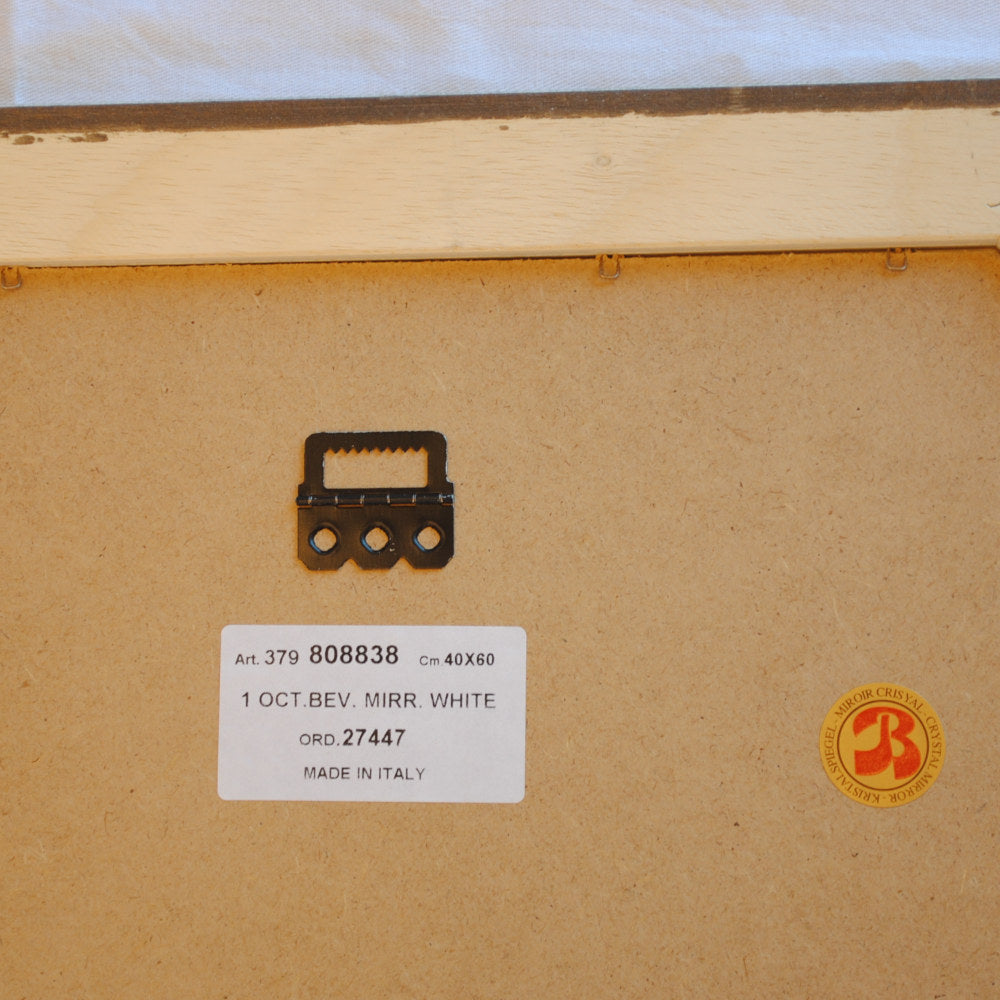 ウォールミラー おしゃれ 鏡 壁掛け 八角形 木製 白 ホワイト ゴールド ミラー OT アンティーク イタリア製 ベルトーチ BERTOZZI 808838