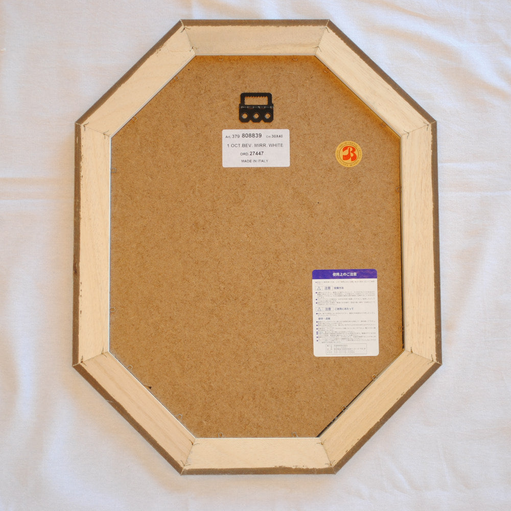 ウォールミラー おしゃれ 鏡 壁掛け 八角形 隅切り 木製 ミラー OT 白 ホワイト ゴールド アンティーク イタリア製 ベルトーチ BERTOZZI 808839