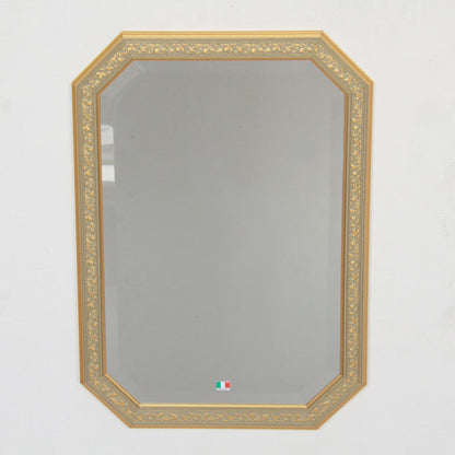 ウォールミラー おしゃれ 鏡 壁掛け 八角形 木製 グレー ゴールド ミラー OT・GD アンティーク イタリア製 ベルトーチ BERTOZZI 808864