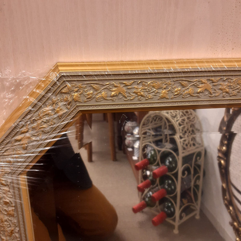 ウォールミラー おしゃれ 鏡 壁掛け 八角形 木製 グレー ゴールド ミラー OT・GD アンティーク イタリア製 ベルトーチ BERTOZZI 808864