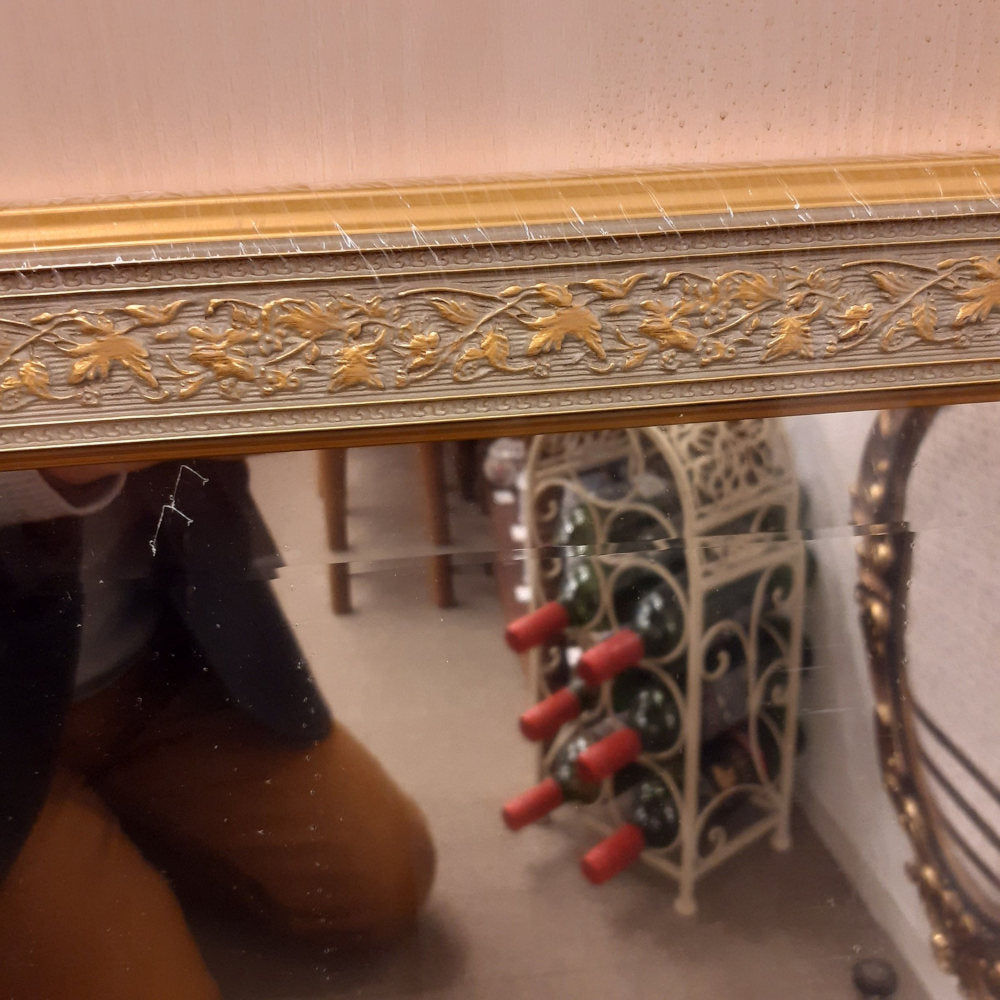 ウォールミラー おしゃれ 鏡 壁掛け 八角形 木製 グレー ゴールド ミラー OT・GD アンティーク イタリア製 ベルトーチ BERTOZZI 808864