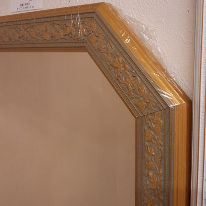 ウォールミラー おしゃれ 鏡 壁掛け 八角形 木製 グレー ゴールド ミラー OT・GD アンティーク イタリア製 ベルトーチ BERTOZZI 808864