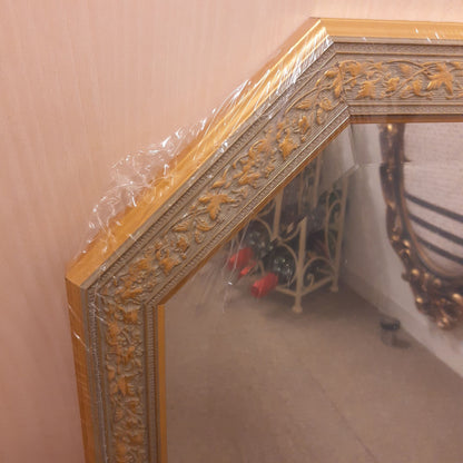 ウォールミラー おしゃれ 鏡 壁掛け 八角形 隅切り 木製 ミラー OT・GD グレー ゴールド アンティーク イタリア製 ベルトーチ BERTOZZI 808865