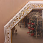 ウォールミラー おしゃれ 鏡 壁掛け 正八角形 木製 白 ホワイト ミラー OT アンティーク イタリア製 ベルトーチ BERTOZZI 808867