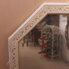 ウォールミラー おしゃれ 鏡 壁掛け 正八角形 木製 白 ホワイト ミラー OT アンティーク イタリア製 ベルトーチ BERTOZZI 808867