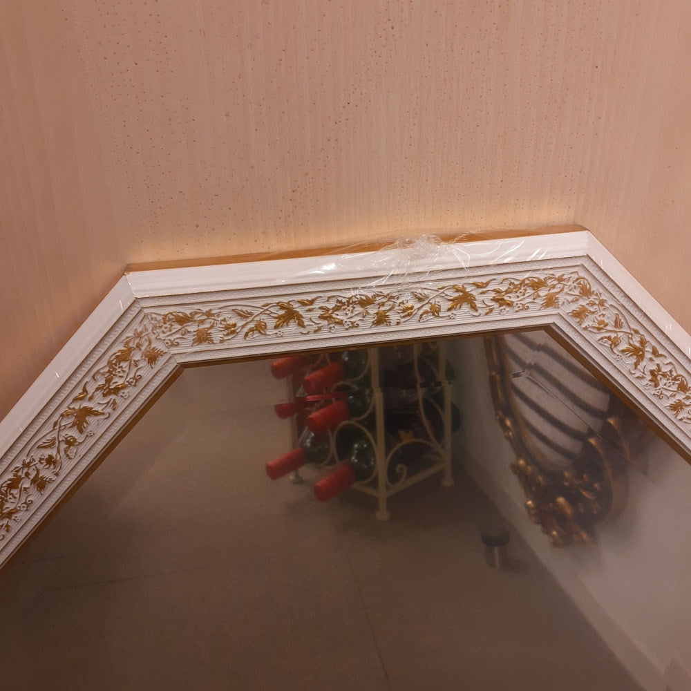 ウォールミラー おしゃれ 鏡 壁掛け 正八角形 木製 白 ホワイト ミラー OT アンティーク イタリア製 ベルトーチ BERTOZZI 808867