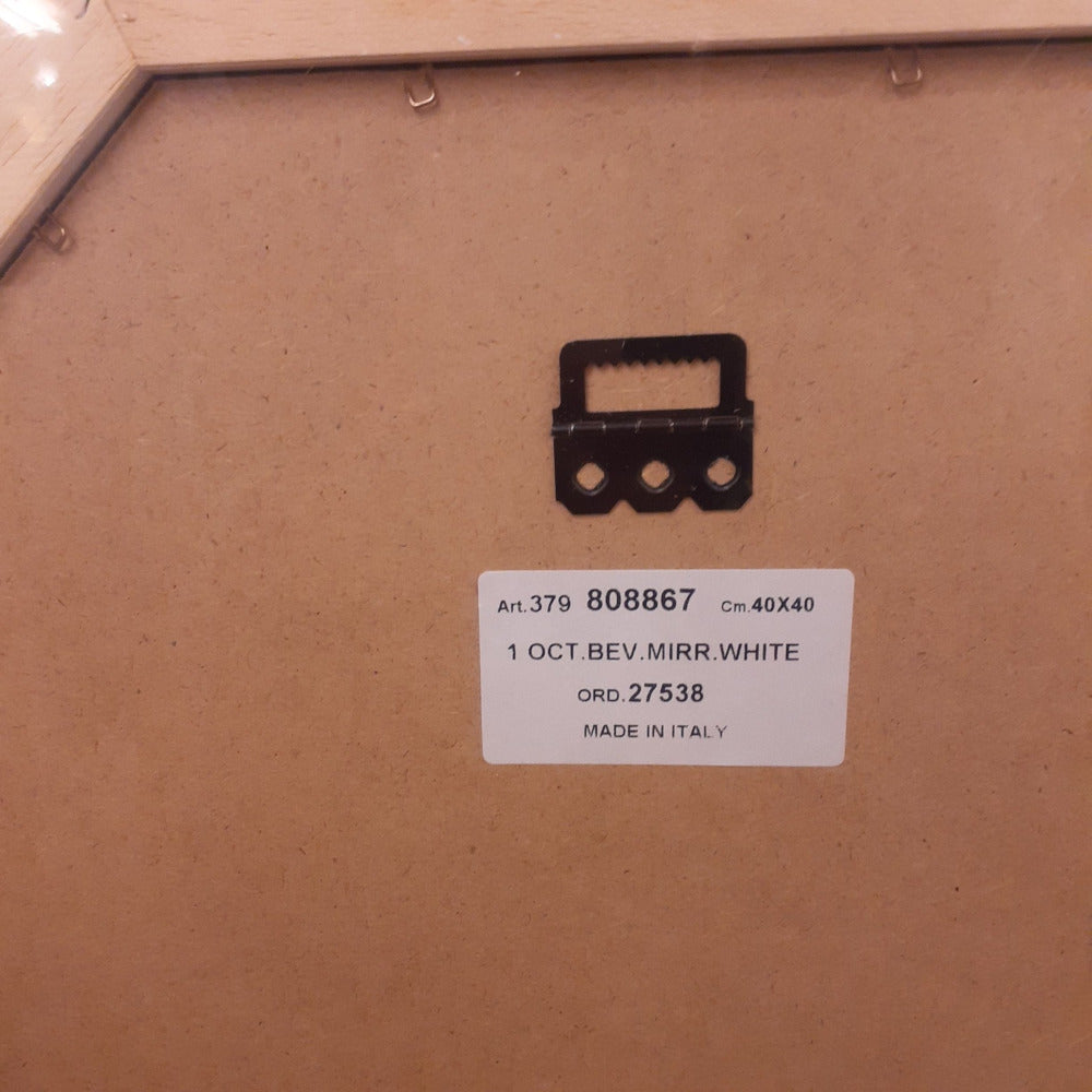 ウォールミラー おしゃれ 鏡 壁掛け 正八角形 木製 白 ホワイト ミラー OT アンティーク イタリア製 ベルトーチ BERTOZZI 808867