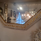 ウォールミラー おしゃれ 鏡 壁掛け 正八角形 木製 白 ホワイト ミラー OT アンティーク イタリア製 ベルトーチ BERTOZZI 808867