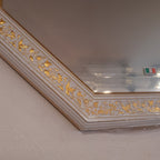 ウォールミラー おしゃれ 鏡 壁掛け 正八角形 木製 白 ホワイト ミラー OT アンティーク イタリア製 ベルトーチ BERTOZZI 808867