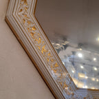 ウォールミラー おしゃれ 鏡 壁掛け 正八角形 木製 白 ホワイト ミラー OT アンティーク イタリア製 ベルトーチ BERTOZZI 808867