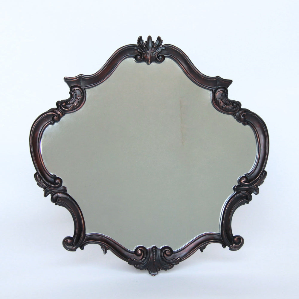 壁掛けミラー カービングウォールミラー アンティーク調 鏡 大きい鏡 ビッグミラー 壁掛け鏡 ヨーロピアン アンティーク風 おしゃれ ブラウン ロココ調 817003