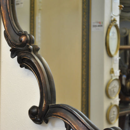 壁掛けミラー カービングウォールミラー アンティーク調 鏡 大きい鏡 ビッグミラー 壁掛け鏡 ヨーロピアン アンティーク風 おしゃれ ブラウン ロココ調 817003
