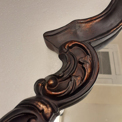 壁掛けミラー カービングウォールミラー アンティーク調 鏡 大きい鏡 ビッグミラー 壁掛け鏡 ヨーロピアン アンティーク風 おしゃれ ブラウン ロココ調 817003