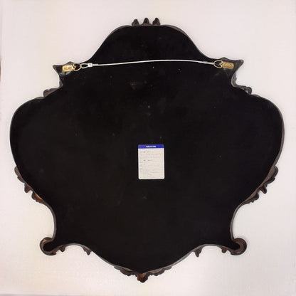 壁掛けミラー カービングウォールミラー アンティーク調 鏡 大きい鏡 ビッグミラー 壁掛け鏡 ヨーロピアン アンティーク風 おしゃれ ブラウン ロココ調 817003