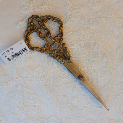 ハサミ クラフトシザー アンティーク調の装飾ハサミ はさみ 鋏 シザー 真鍮シザー 真鍮製鋏 インテリア雑貨 ゴールド アンティーク風はさみ 真鍮雑貨 84303SR-GD