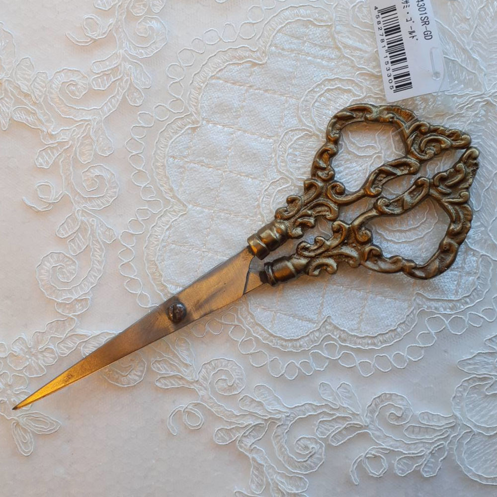 ハサミ クラフトシザー アンティーク調の装飾ハサミ はさみ 鋏 シザー 真鍮シザー 真鍮製鋏 インテリア雑貨 ゴールド アンティーク風はさみ 真鍮雑貨 84303SR-GD