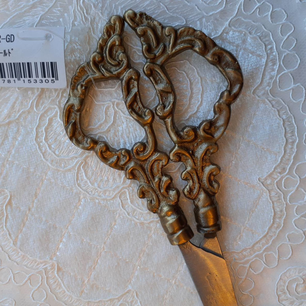 ハサミ クラフトシザー アンティーク調の装飾ハサミ はさみ 鋏 シザー 真鍮シザー 真鍮製鋏 インテリア雑貨 ゴールド アンティーク風はさみ 真鍮雑貨 84303SR-GD