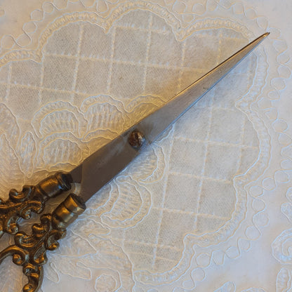 ハサミ クラフトシザー アンティーク調の装飾ハサミ はさみ 鋏 シザー 真鍮シザー 真鍮製鋏 インテリア雑貨 ゴールド アンティーク風はさみ 真鍮雑貨 84303SR-GD