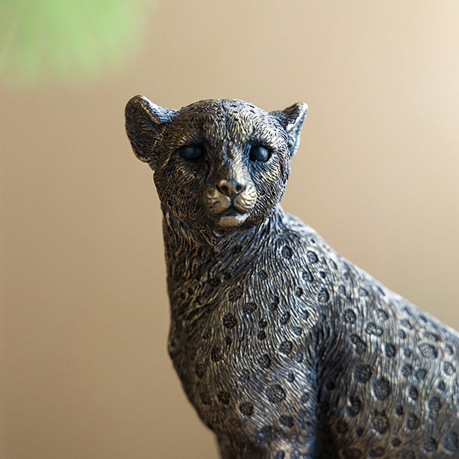 置物 パンサー ヒョウ 豹 フィギュア ゴールド アニマル オブジェ ゴールドタイガー 金の置物 85309PT