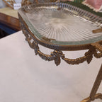 ディスプレイスタンド 2段式ガラストレイ 2段式ディスプレイスタンド 2段式真鍮製ガラストレイ 真鍮雑貨 アンティーク調スタンド アンティーク調雑貨 真鍮製雑貨 87127DS-GD