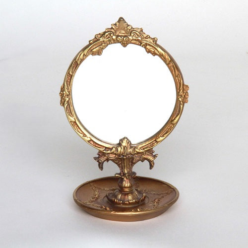 スタンドミラー 卓上ミラー ミラー 置き鏡 オシャレ アンティーク風 クラシック フレンチ ゴールド エレガント 姫家具 かわいい 883020GD