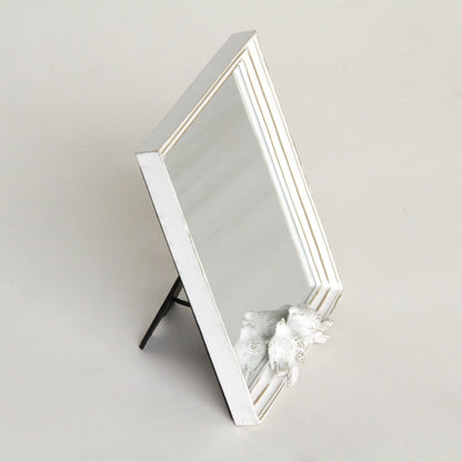 スタンドミラー 卓上ミラー ミラー 置き鏡 オシャレ アンティーク風 クラシック フレンチ ホワイト エレガント 姫家具 かわいい 883022WH