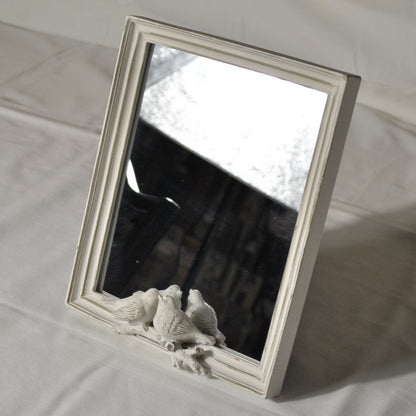 スタンドミラー 卓上ミラー ミラー 置き鏡 オシャレ アンティーク風 クラシック フレンチ ホワイト エレガント 姫家具 かわいい 883022WH