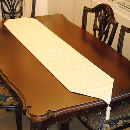 テーブルランナー テーブルライナー おしゃれ スタイルフランス フランス製生地 テーブルウエア テーブルセンター 160cm ベージュ EcritureBeige 30x160