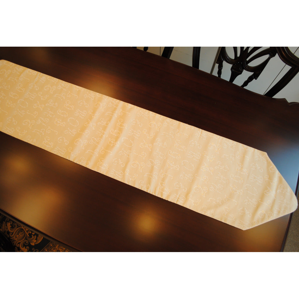 テーブルランナー テーブルライナー おしゃれ スタイルフランス フランス製生地 テーブルウエア テーブルセンター 160cm ベージュ EcritureBeige 30x160