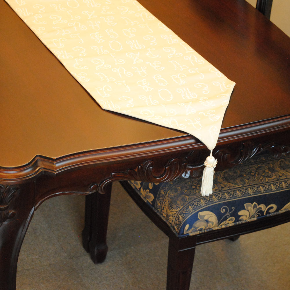 テーブルランナー テーブルライナー おしゃれ スタイルフランス フランス製生地 テーブルウエア テーブルセンター 160cm ベージュ EcritureBeige 30x160