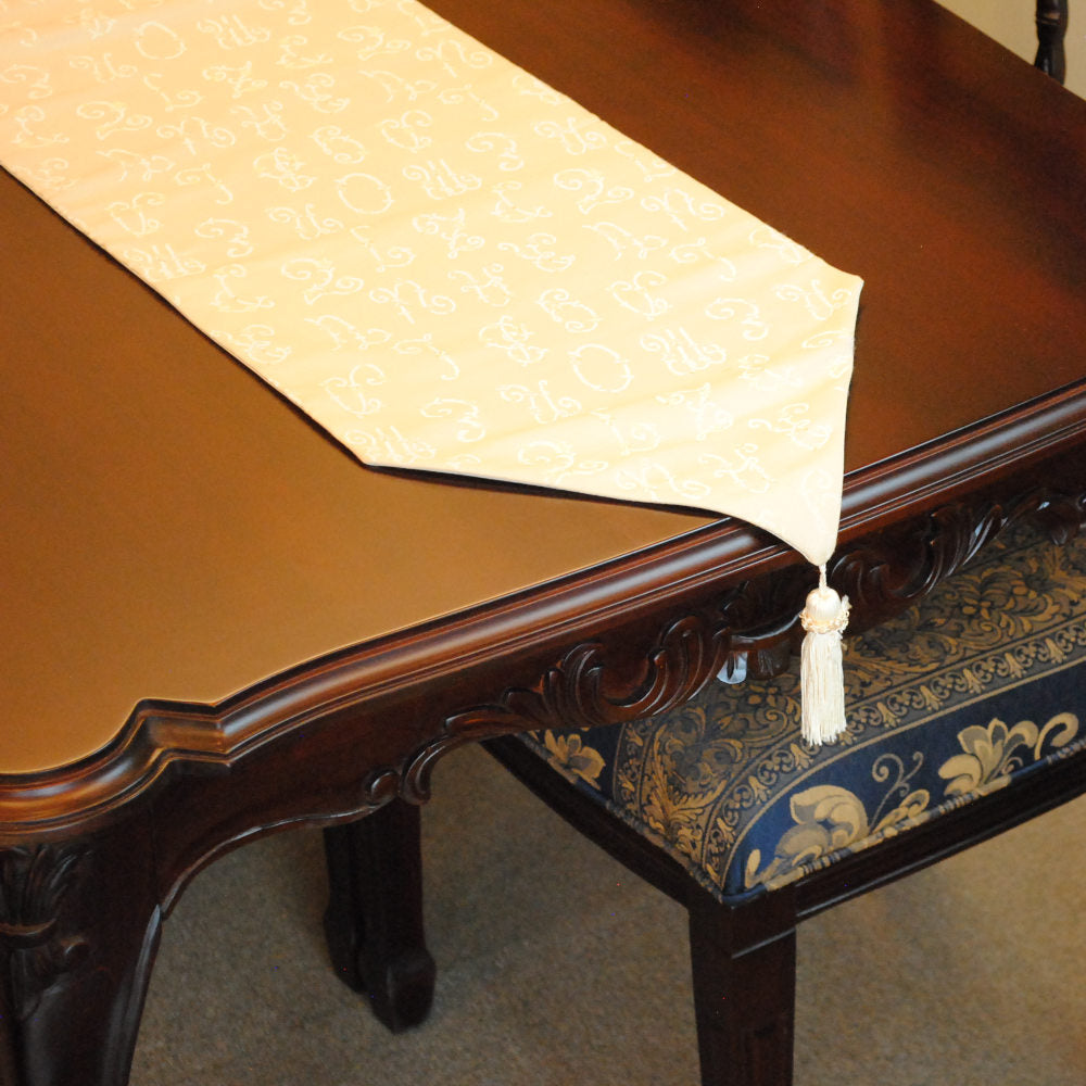 テーブルランナー テーブルライナー おしゃれ スタイルフランス フランス製生地 テーブルウエア テーブルセンター 160cm ベージュ EcritureBeige 30x160