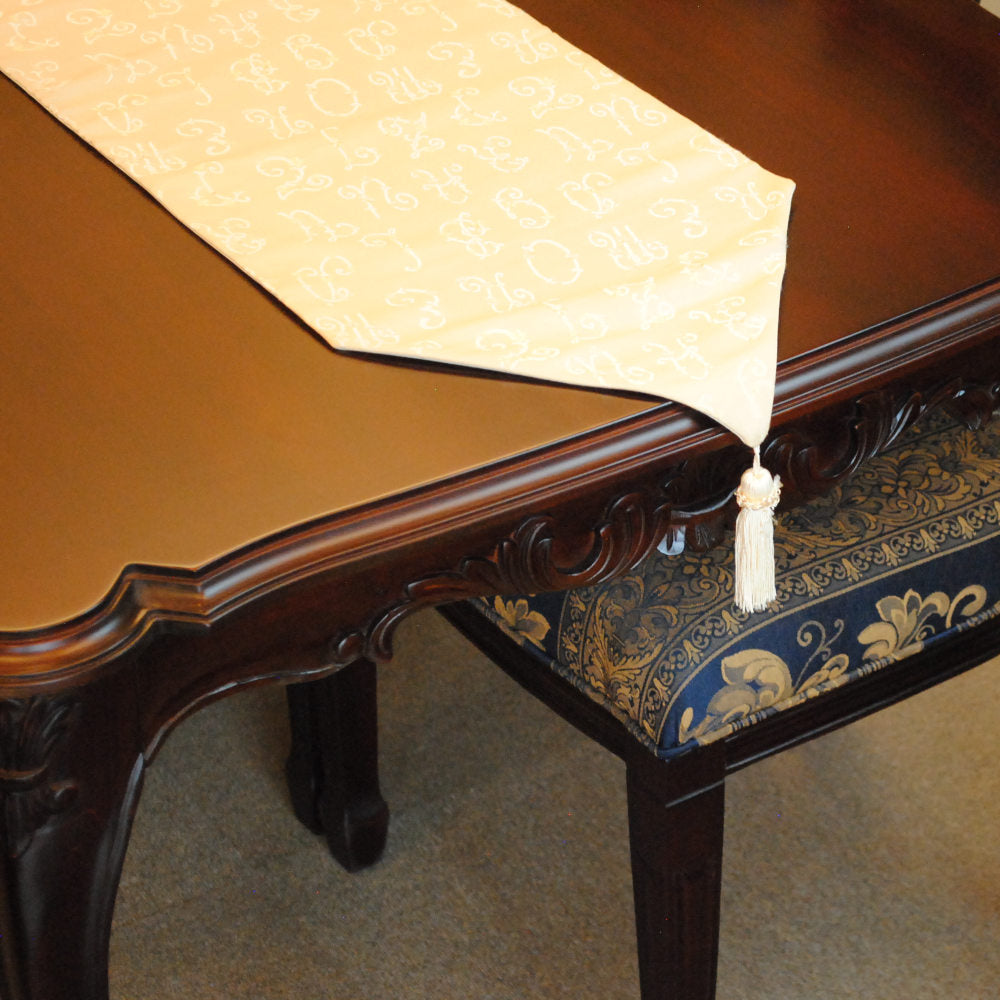 テーブルランナー テーブルライナー おしゃれ スタイルフランス フランス製生地 テーブルウエア テーブルセンター 160cm ベージュ EcritureBeige 30x160