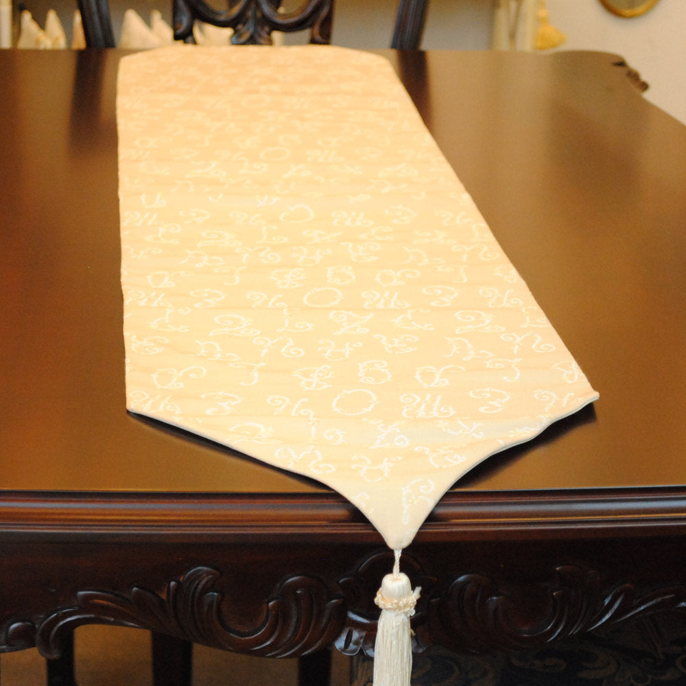 テーブルランナー テーブルライナー おしゃれ スタイルフランス フランス製生地 テーブルウエア テーブルセンター 160cm ベージュ EcritureBeige 30x160