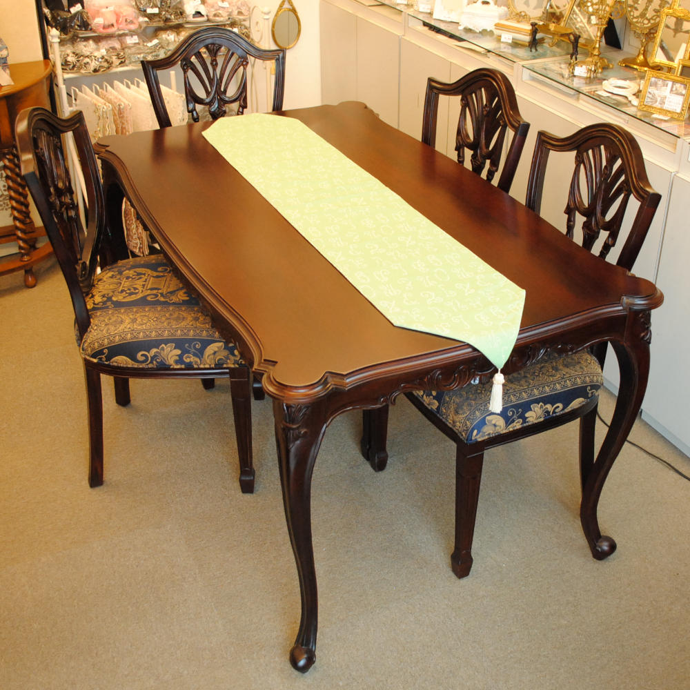 テーブルランナー テーブルライナー おしゃれ スタイルフランス フランス製生地 テーブルウエア テーブルセンター 160cm グリーン EcritureVert 30x160