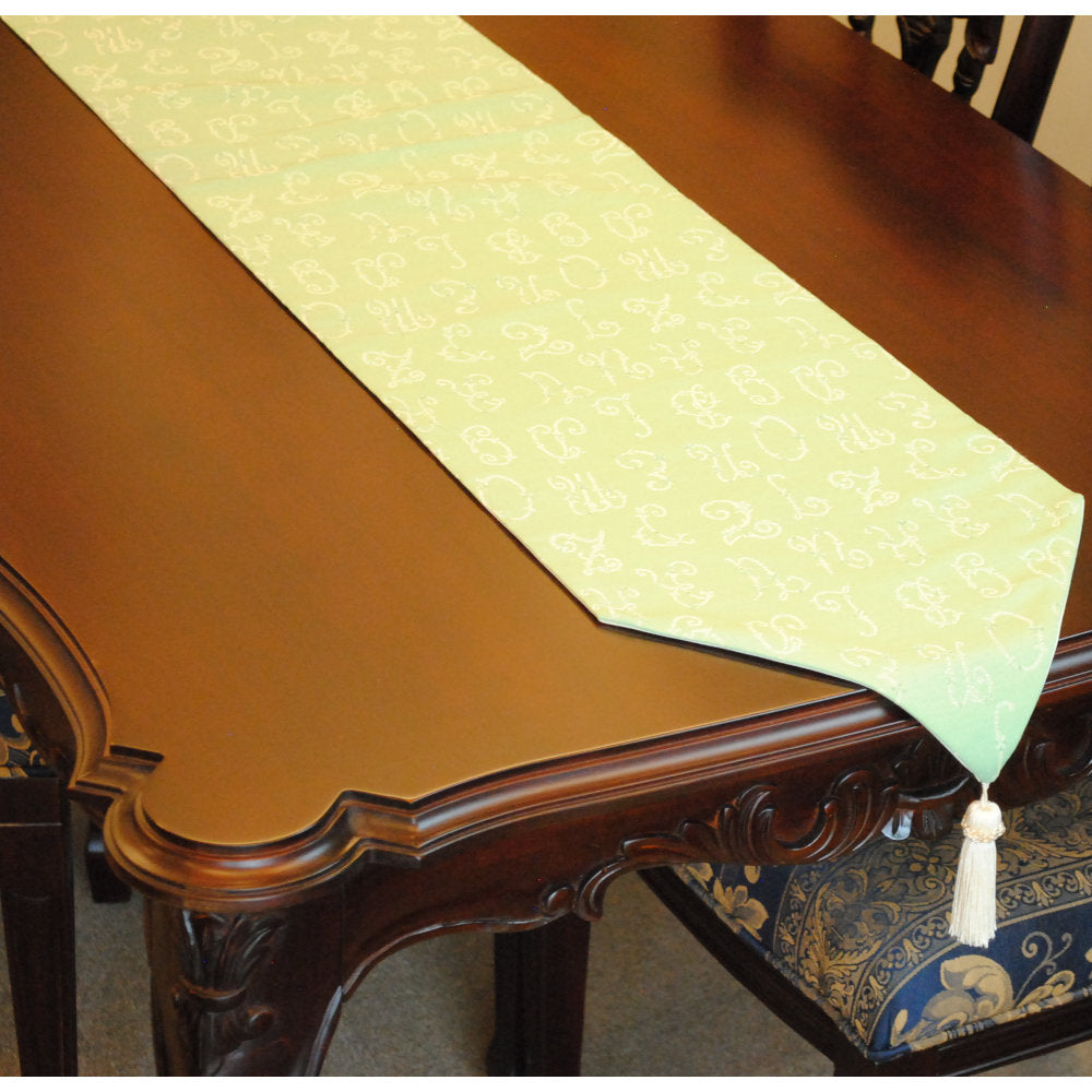 テーブルランナー テーブルライナー おしゃれ スタイルフランス フランス製生地 テーブルウエア テーブルセンター 160cm グリーン EcritureVert 30x160