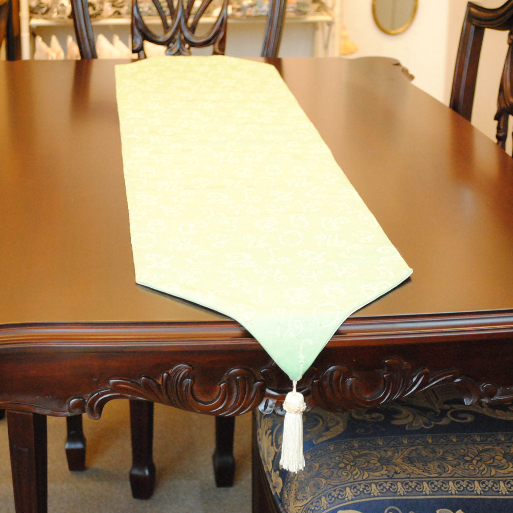 テーブルランナー テーブルライナー おしゃれ スタイルフランス フランス製生地 テーブルウエア テーブルセンター 160cm グリーン EcritureVert 30x160