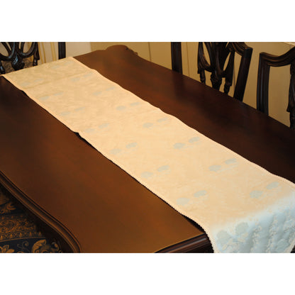 テーブルランナー テーブルライナー 薔薇柄 スタイルフランス フランス製生地 ブレード付き テーブルウエア テーブルセンター 200cm ブルー ElodieBleu 30x200cm