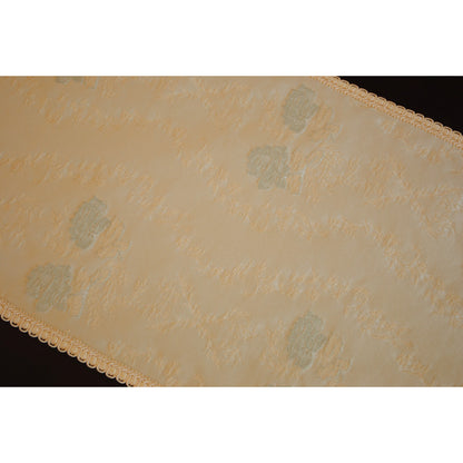 テーブルランナー テーブルライナー 薔薇柄 スタイルフランス フランス製生地 ブレード付き テーブルウエア テーブルセンター 200cm ブルー ElodieBleu 30x200cm