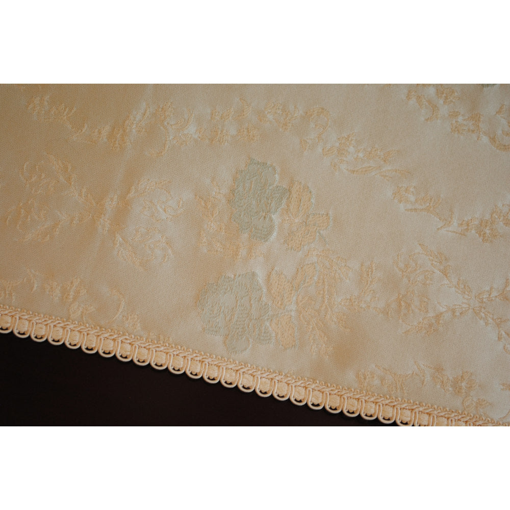 テーブルランナー テーブルライナー 薔薇柄 スタイルフランス フランス製生地 ブレード付き テーブルウエア テーブルセンター 200cm ブルー ElodieBleu 30x200cm