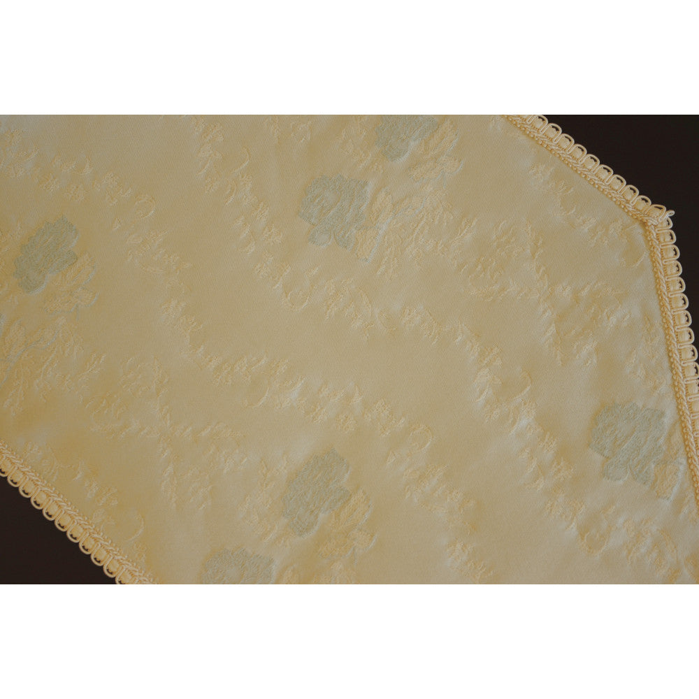 テーブルランナー テーブルライナー 薔薇柄 スタイルフランス フランス製生地 ブレード付き テーブルウエア テーブルセンター 200cm ブルー ElodieBleu 30x200cm