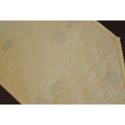 テーブルランナー テーブルライナー 薔薇柄 スタイルフランス フランス製生地 ブレード付き テーブルウエア テーブルセンター 200cm ブルー ElodieBleu 30x200cm