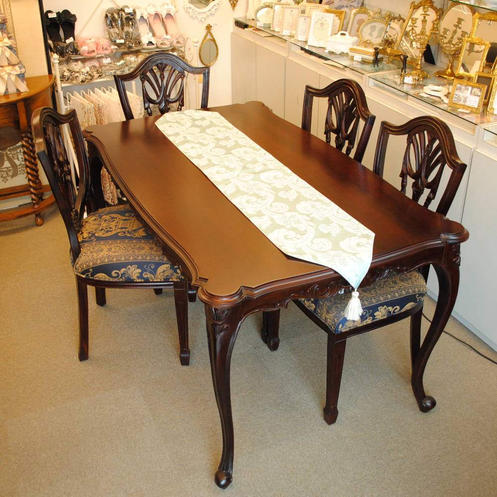 テーブルランナー テーブルライナー おしゃれ スタイルフランス フランス製生地 テーブルウエア テーブルセンター 160cm ブルー FlorenceBleu 30x160