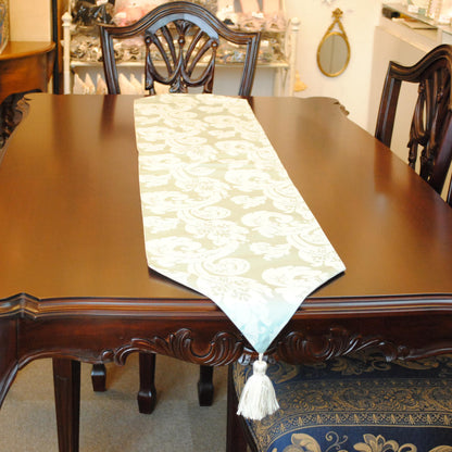テーブルランナー テーブルライナー おしゃれ スタイルフランス フランス製生地 テーブルウエア テーブルセンター 160cm ブルー FlorenceBleu 30x160