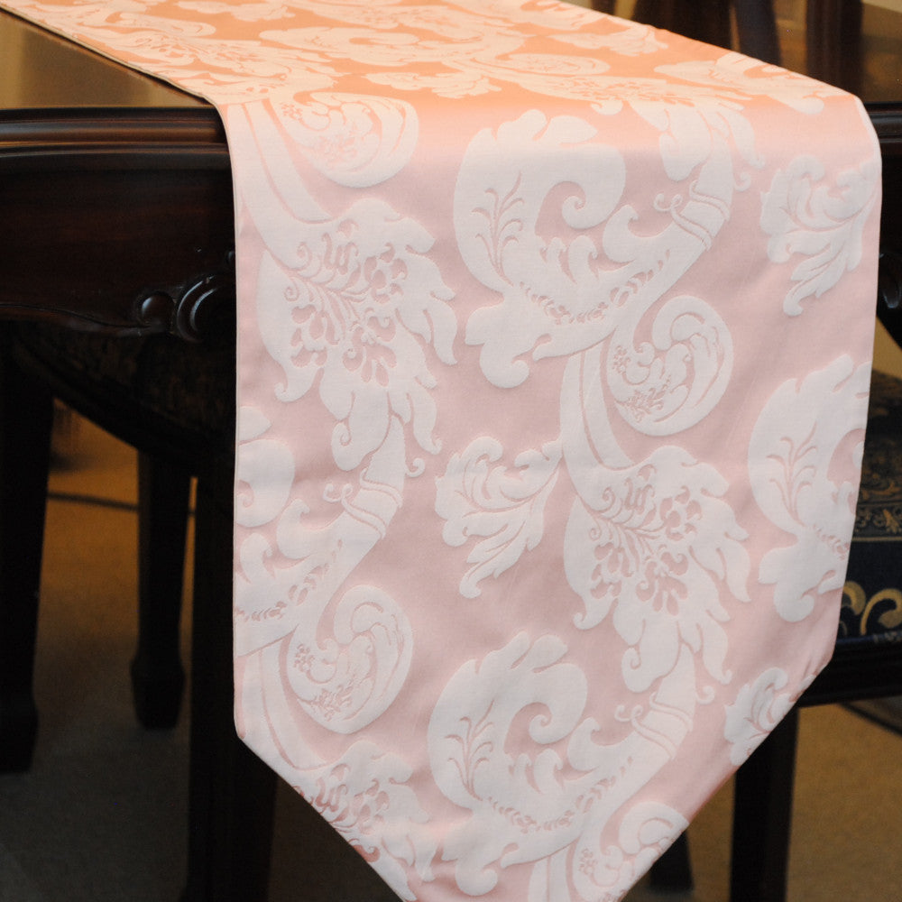 テーブルランナー テーブルライナー おしゃれ スタイルフランス フランス製生地 テーブルウエア テーブルセンター 230 ピンク FlorenceRose 35x230cm 21007TR-P