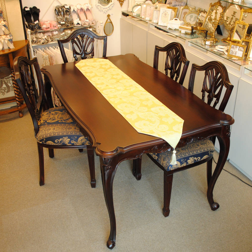 テーブルランナー テーブルライナー おしゃれ スタイルフランス フランス製生地 テーブルウエア テーブルセンター 160cm グリーン FlorenceVtAnis 30x160