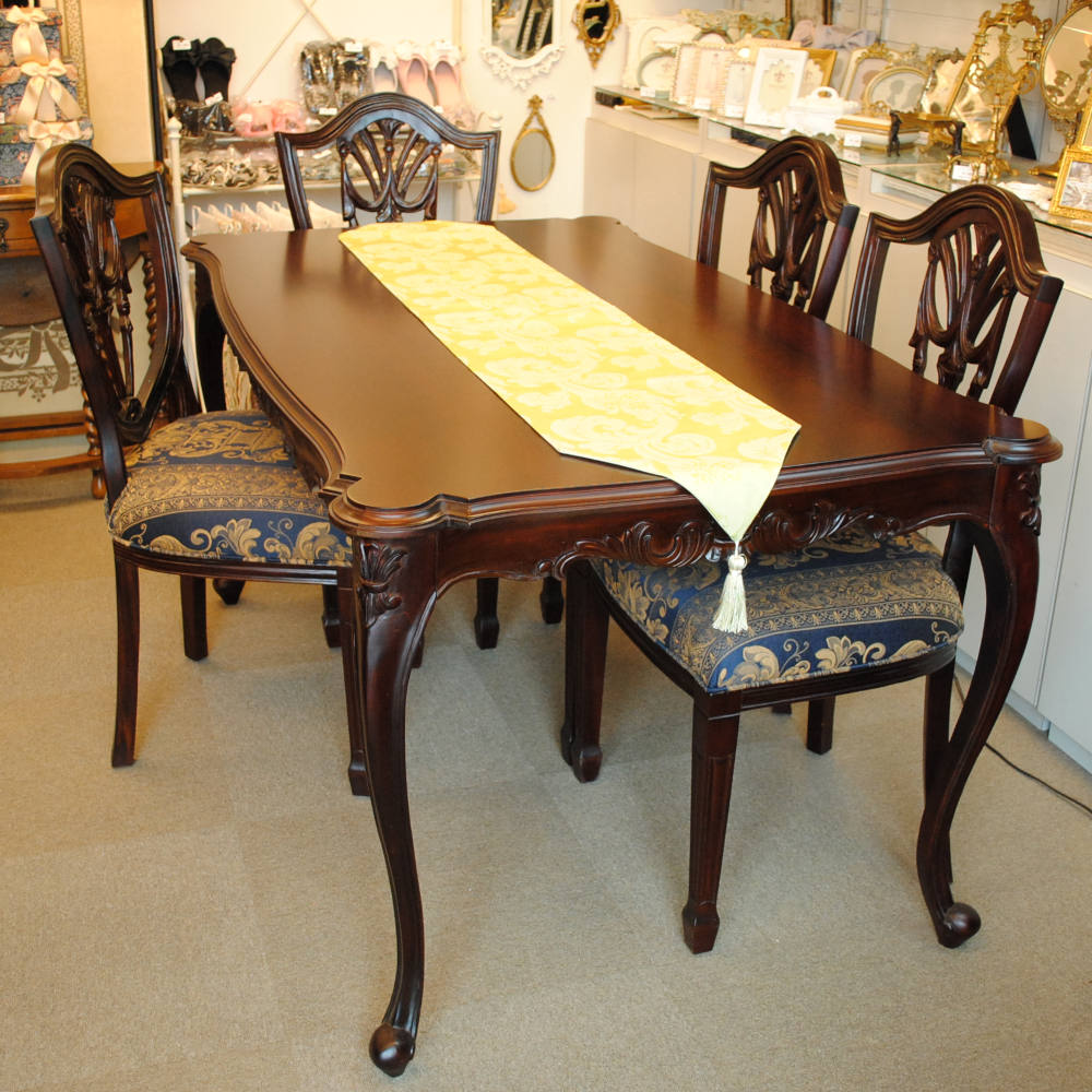 テーブルランナー テーブルライナー おしゃれ スタイルフランス フランス製生地 テーブルウエア テーブルセンター 160cm グリーン FlorenceVtAnis 30x160