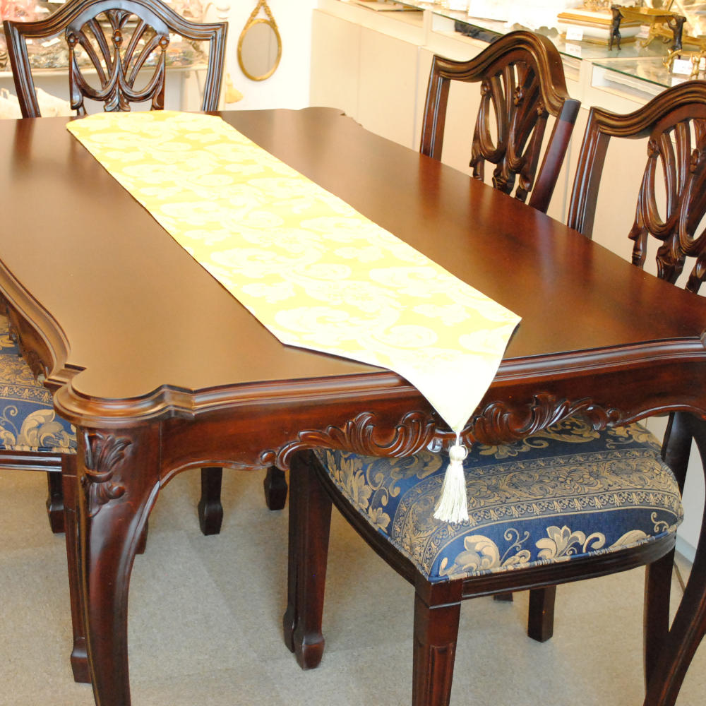 テーブルランナー テーブルライナー おしゃれ スタイルフランス フランス製生地 テーブルウエア テーブルセンター 160cm グリーン FlorenceVtAnis 30x160