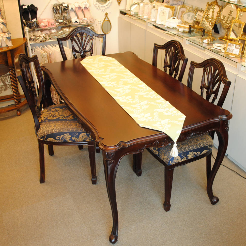 テーブルランナー テーブルライナー おしゃれ スタイルフランス フランス製生地 テーブルウエア テーブルセンター 160cm グリーン GustaveAnis 30x160