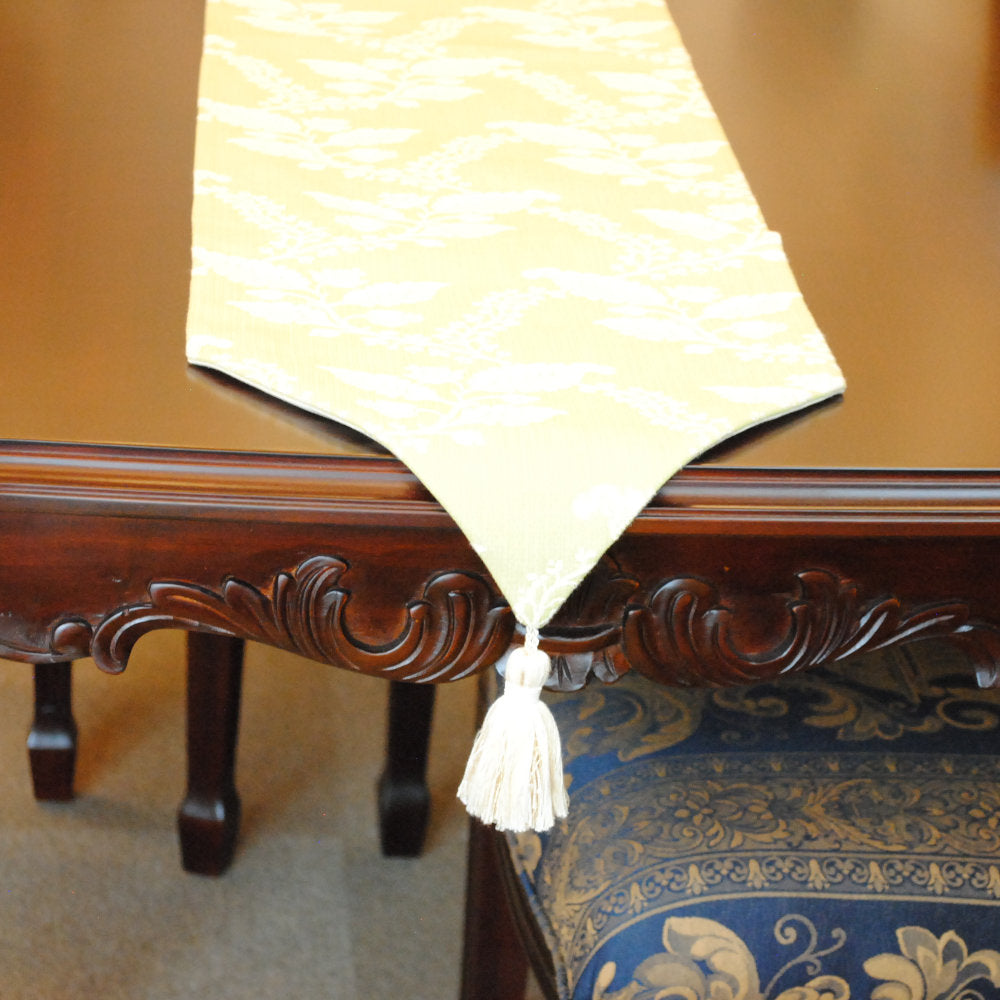 テーブルランナー テーブルライナー おしゃれ スタイルフランス フランス製生地 テーブルウエア テーブルセンター 160cm グリーン GustaveAnis 30x160