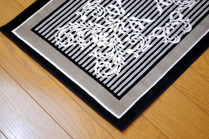 玄関マット マンション玄関マット ラグマット オーガニック コットン100% フランス製マット スタイルフランス セルジュルサージュ ラグマット SERGELESAGE フランスラグマット 段通玄関マット 綿100％ ruban/noir 50x70cm